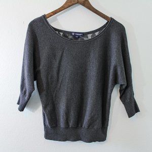 American Eagle Gray Lace Back Blouse